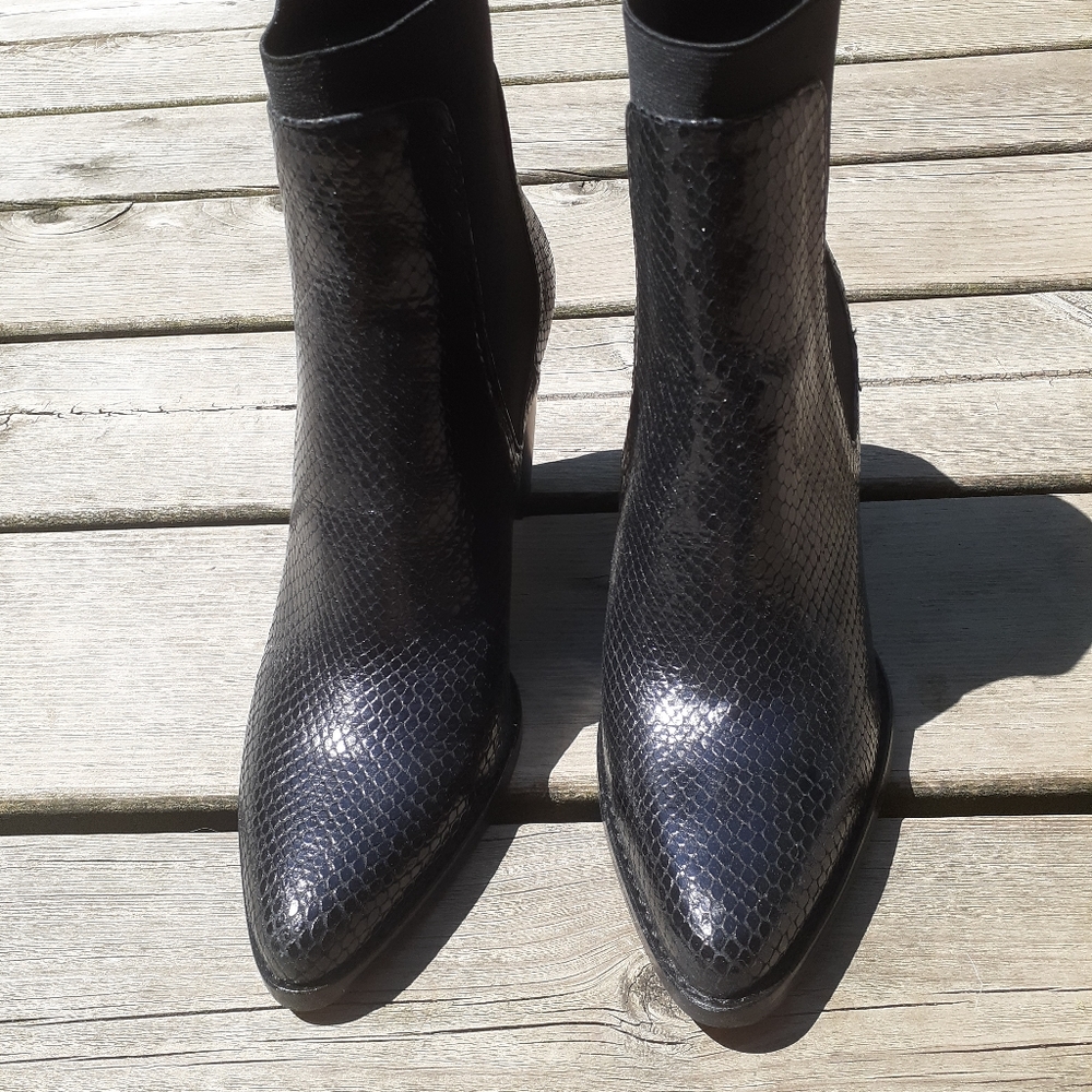 Zara booties size 9.5 black leather - Picture 4 of 5